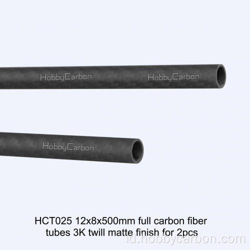 Grosir Matte Finish Twill Plain Carbon Fiber Tube